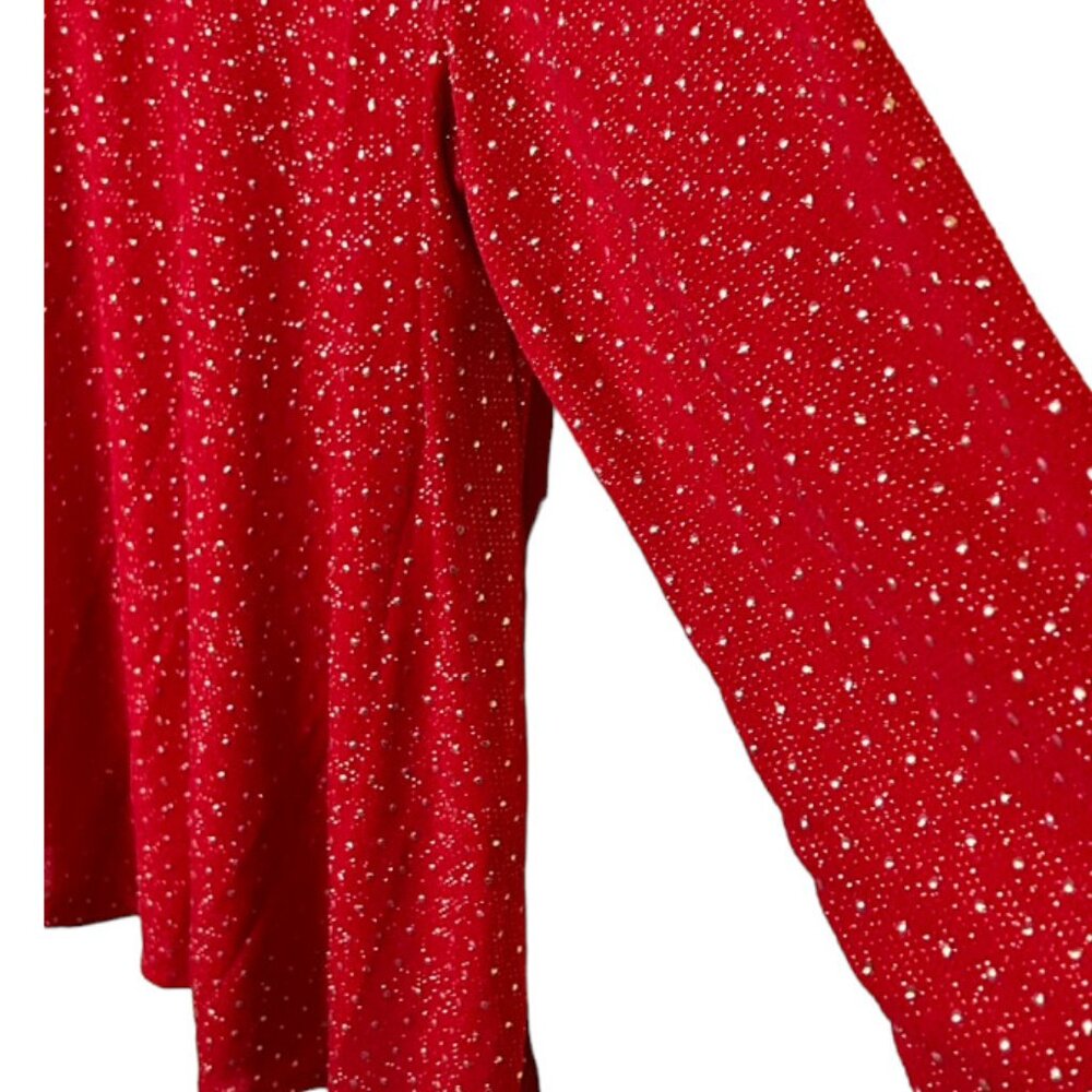 Ruby Rd. Red And Gold Sparkly Tunic Xl Euc - image 2